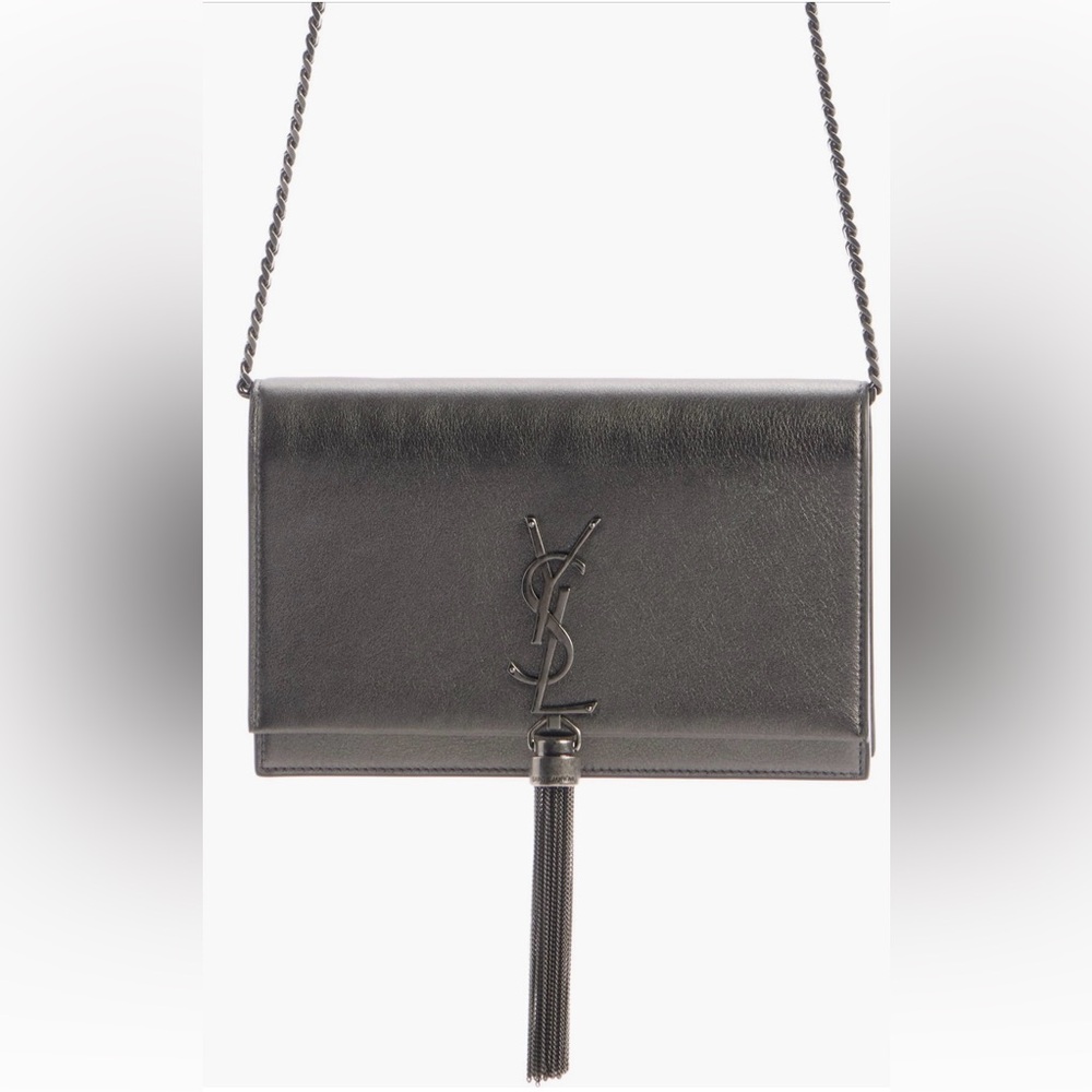 Yves Saint Laurent Cassandra Kate Silver Chain Shoulder Bag - Picture 2 of 16